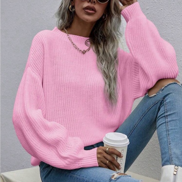 Pink ribbed knit sweater - Picture 5 of 8
